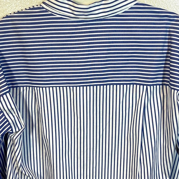 Zara Trf  Blouse Oversized To Striped Classic Button two color Blue. Small - Picture 6 of 11